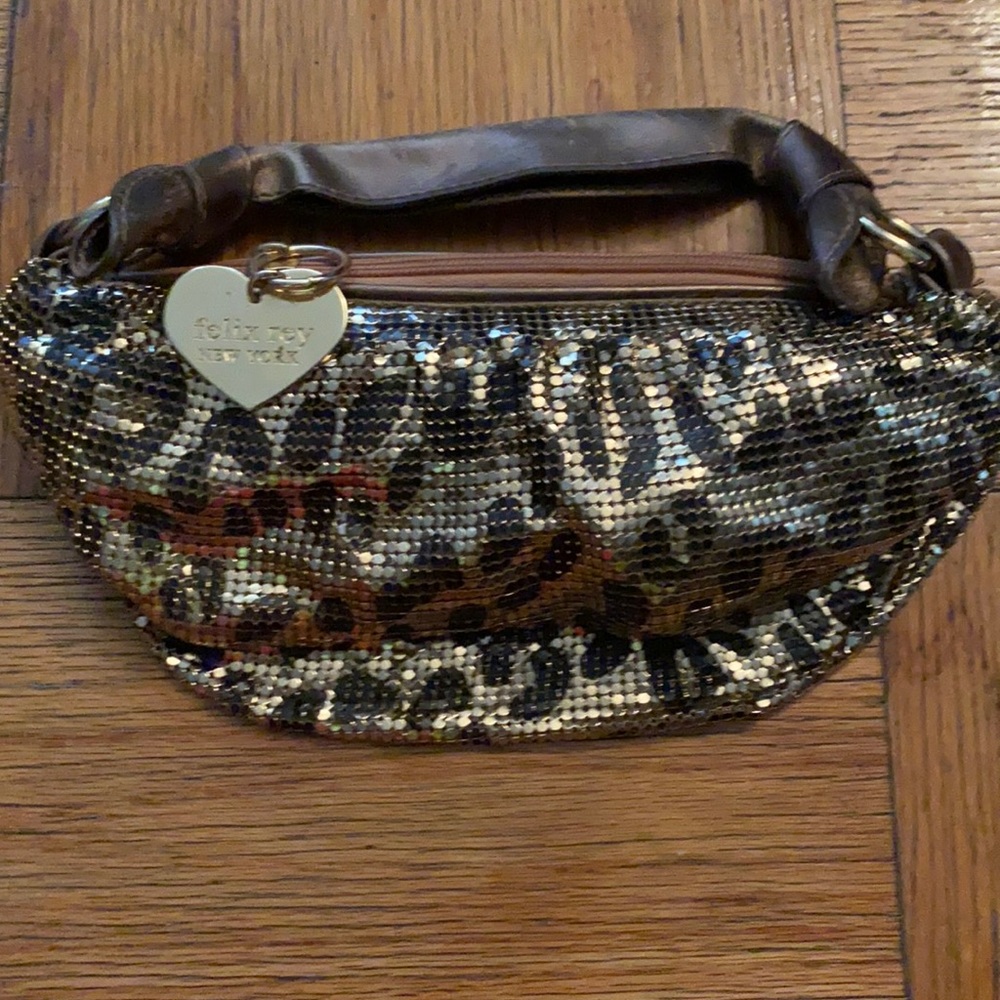 Excellent condition Felix Rey New York sequin print mini handbag.